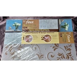 Stencil Ease #119 FLORAL BREEZE Faux Sculpture Stencils w/ 4 Design Elements~NEW